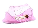 HIMOE 折りたたみ式蚊帳 ムカデや蚊 対策に/ワンタッチ/子供用ワンタッチ蚊帳 キッズ/ベビー コンパクト/収納 折りたたみ (ピンク)