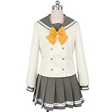黒澤ルビィ 学院女子制服 長袖セーラー服 4店セット コスプレ衣装 黄色いリボン(女性M)