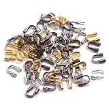 PAVIKE U字金具 100個 混色 留め金具 ハンドメイド金具 バックル部品 テグス、ワイヤーなどに使用 ネックレス、イヤリング、ブレスレットなどの作成 手作り 手芸用品