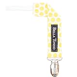 Bella Tunno Fabric Loop Pacifier Clip, Honeycomb Yellow Dot by Bella Tunno
