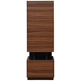 日本製(大川家具) 収納物が少し見えるリビングシリーズ 扉左勝手キャビネット ブラウン fk0108 代引不可