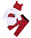 3pcs /セット新生児赤ちゃん男の子女の子動物長袖Tシャツトップスパンツ帽子服装 カラー: レッド