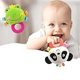 Lanlan ベビーラトルハンドベルトイ プラッシュパンダ鳥カエル犬ラトルドール 乳児へのギフトに XJSJ-0802-LW05