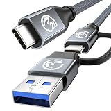 UseBean 240W USB C ケーブル 2M，PD3.1 超急速充電USB 3.2 Gen 2 20Gbps データ転送 4K 60Hz映像出力 高耐久ナイロンUSB-A/C & USB-CケーブルiPhone 15, iPad Pro/Air, MacBook, Matebook, Xperia, Galaxy S24 等Type-c機種対応