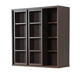 Frama Furniture(フラマファニチャー) 低ホルムアルデヒド ダブルスライド書棚奥深タイプ ブラウン KSS-0008EBR