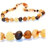 The Art of Cure Raw Amber Teething Necklace - FTIR Lab Tested Authentic Amber (RAW MULTICOLORED) by 