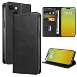 iphone 14 ケース 手帳型 携帯カバー レザー 耐衝撃 耐摩擦 軽量 着脱しやすい 全面保護 手触りが良い マグネット式 カード収納 スタンド機能 人気 上質 6.1インチ対応 EUMADOVE (ディープブラック, iPhone 14)