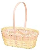 大橋新治商店 ハンドメイド 室内鉢カバー Bamboo Basket 鉢カバー手付き D4号Wサイズ ピンク 65-494