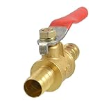 uxcell　フルポート　ホーステール10mm　2継目　レッドレバーハンドル玉弁　水道