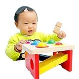 [ドリーマー]　木製　おもちゃ　ボールスタンド　ハンマー　槌で叩く　ノックアウトボール　コロン　ビー玉　カラフル　可愛い　色のマッチング　早期開発　知育玩具　幼児　出産祝い
