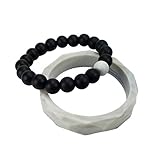 Silicone Teething Bracelet Set (2 Pack) for Moms and Baby - Non-toxic BPA-Free Stylish Trendy Great 
