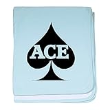 CafePress – Ace Baby Blanket – スーパーソフトベビー毛布、新生児おくるみ ブルー 507766665-0-98-0