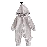 Babybobo ベビー服 ロンパース 長袖 カバーオール 女の子 可愛い 恐竜 男の子 赤ちゃん服 幼児　子供服 4サイズ　キッズ服 66CM－73CM－80CM－90CM(グレー 73)