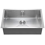 28" x 18" Stainless Steel Kitchen Sink 18 Gauge Topmount Undermount drop in Single Bowl [並行輸入品]