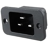 AC 250V 16A 3ピン端子IEC 320 C20インレット電源ソケットブラック