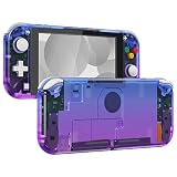 eXtremeRate switch liteに対応用クリア素材のDIY互換するケースシェル、グラデーションカラー任天堂switchライトコントローラー修理キットハウジング/スクリーンフィルム付き、switchライトに対応用カスタムケースカバー【グラデーションクリアブルーベル】
