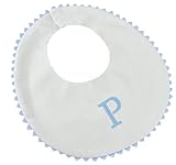 Princess Linens Garden Pique Bib, - White with Baby Blue Rick Rack Trim-P by Princess Linens