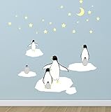 Penguin, Stars & Icebergs Wall Decals ~Kids Room Wall Decor [並行輸入品]