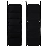 New Arrival 6-Pockets Black Hanging Vertical Wall Garden Planter Flower Planting Bags Pot Home Indoo