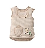 Ainial　ベスト　ベビー　秋　冬　厚手　中綿　暖かい　保温　冷え取り　オーガニックコットン　子供ベスト　キッズ　赤ちゃん　新生児　ベビー服　チョッキ　男の子　女の子　男女兼用　ボタン開閉式　0-1