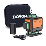 DOVOH グリーンレーザー墨出し器 4x360° 16ライン レーザー水平器 4Dレーザーレベル 自動補正 Type-C充電可能 2本垂直ラインと2本水平 受光器対応 Y4-360G