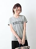 Angeliebe エンジェリーベ 産後 授乳服 ロゴ Tシャツ （ プリント 2タイプ ） 授乳ウエア フリー MANHATTAN グレー 30103 30103800