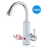 スマートキッチン蛇口3000W速度温度表示220V電気水栓360度回転電気給湯器給湯器キッチンキッチンポー,Sideinlet