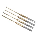 CoCud ミニドリルビット 1 mmドリル径 2.35 mmシャンク径 チタンコーティング マイクロ彫刻ドリルビット プラスチック 木工用 4個