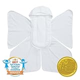 Snow Angel Cushioned Baby Bath Towel with Adjustable Hood and Padded Back Panel for Infant Safety by