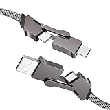 Cheergo 充電ケーブル PD65W 急速充電 4in1ケーブル USB Type C ケーブル 高速データ転送 1本4役 Type C to Type C/USB-C to iPhone/USB-C to USB-A 変換アダプタ 多機能充電コード 高耐久ナイロン編み 多機種対応 iPhone/Xperia/Galaxy/LG/iPad Pro/MacBook (1m ブラック)