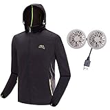 Plus Nao(プラスナオ) ファン付きウインドブレーカー ファン付きウェア UPF45+ ジップアップジャンパー 長袖 フード付き メン