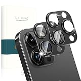 PRODELI カメラフィルム iPhone 14 Pro/iPhone 14 Pro Max 専用 レンズフィルム 一体型 アルミ合金製＋AR高透過率強化ガラス 硬度9H 耐衝撃 露出オーバー防止 気泡ゼロ 防爆裂 キズ防止 高透過率 ケースに干涉なし アイフォン 14 pro/アイフォン 14 pro max 用 レンズ 保護フィルム (ブラック/2枚入り)