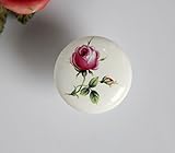 Dagly（TM）バラのフラワープリントとDia.38mm = 1.5インチシングル穴セラミックノブキッチン家具ノブキャビネットノブの引き出しのノブ