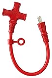kowa マルチショートタップ 15A・30cm 3ツ口 アカ KSM29-03 日本製