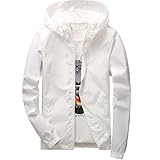 [アーケード] 春 ウィンドブレーカー メンズ レディース 男女兼用 マウンテンパーカー ブルゾン 5XL(日本3XLサイズ相当) ホワイト