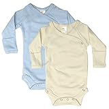 Preemie新生児赤ちゃん少年長袖Kimonoボディースーツwith Mittenカフス( 2 - Pack )