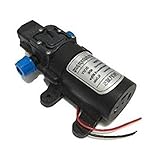 DC 12V 60W ウォーターポンプ ダイアフラム 電動 小型 高圧 圧縮タンク付き 自吸式 散水 洗車 外壁 床 洗浄 アウトドア (0142YB-12-60（ネジM18mm）)