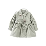 FEVON コート　子供　ガール　ダスターコート　女の子　ベビー服　長袖　ダブル　無地　ベルト付き　スプリングコート　ジャケット　春　秋　レンチコート　キッズ　子供服　アウター　オシャレ　可愛い　全4