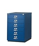 BISLEY F6 カギ付 6段 スチールキャビネット 【ブルー】【日本正規代理店品】