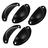 ドアプルハンドル，SODIAL(R) レトロなスタイル家具ドアプルハンドル　3.1インチの長さｘ5　黒