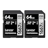 Lexar プロフェッショナル SDHC/SDXC 1667x UHS-II 64GB メモリーカード 2パック (LSD64GCBNA1667)