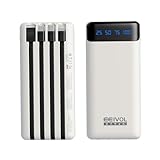 エイヴォル モバイルバッテリー 20000mAh 軽量 小型 大容量 4本ケーブル内蔵 5台同時充電 携帯バッテリー スマホ充電器 LCD残