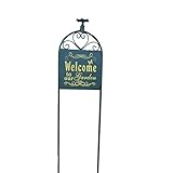ガーデン　アイアンピック ブルー　Welcome　ガーデニング　雑貨　アンティーク風 蛇口　庭　花壇　玄関　お庭 ジャンク　お出迎え　おしゃれ　ガーデンのポイントに