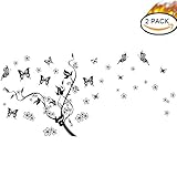 2 PACK wall Butterfly and trees wall decor sticker [並行輸入品]