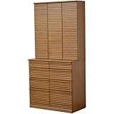 キッチン ダイニングボード キッチンボード リビングボード キャビネット 天然木 タモ ストライプ 幅90.5cm ライトブラウン DL-216LB