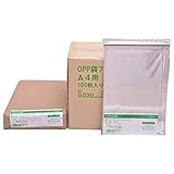 【ケース販売】 伊藤忠リーテイルリンク 業務用 OPP袋 テープ付き (フタ付) 透明 封筒 包装 ラッピング 袋 厚さ0.03mm 【A4サイズ用】 100枚入×40パック
