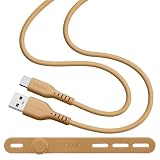 ラスタバナナ 充電ケーブル calon iPhone 用 やわらかシリコンケーブル A to Type-C 1m サンドベージュ R10CAAC3A06SBE
