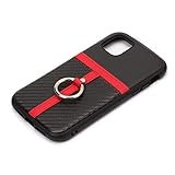 PGA Premium Style iPhone 11 ポケット&リング付ハイブリッドタフケース カーボン調ブラック ケース PG-19BPT03BK