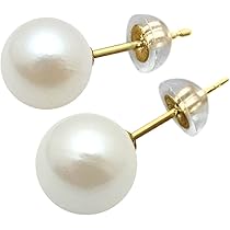 Amazon.co.jp: 美貴真珠 K18アコヤ真珠ピアス【7.5mm-8mm】【越