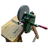 【電源 不要 で ハンドル を回すだけ ： 手動 研磨機】 　切れなくなった刃物を簡単蘇生 どんな場所でも使用 可能 鎌 包丁 簡単 研ぐ